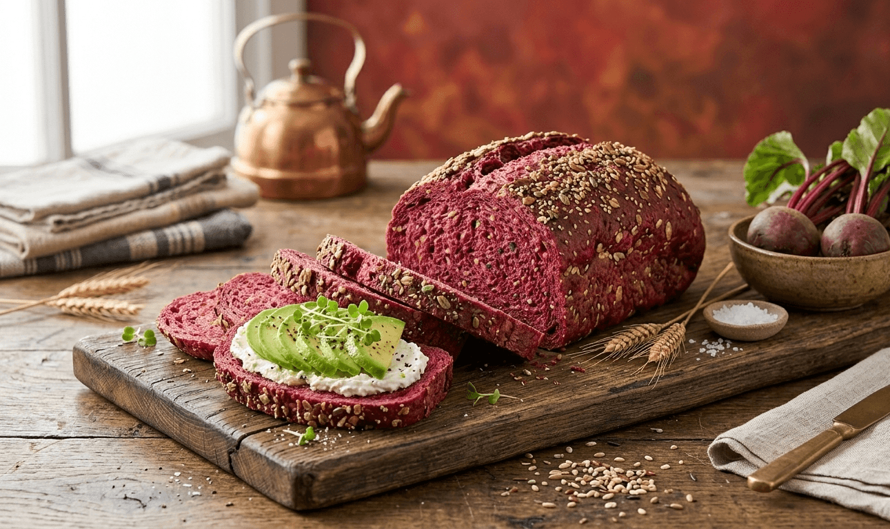 Clean Crumb premium multigrain beetroot bread, healthy bread delivery in Gurgaon, India